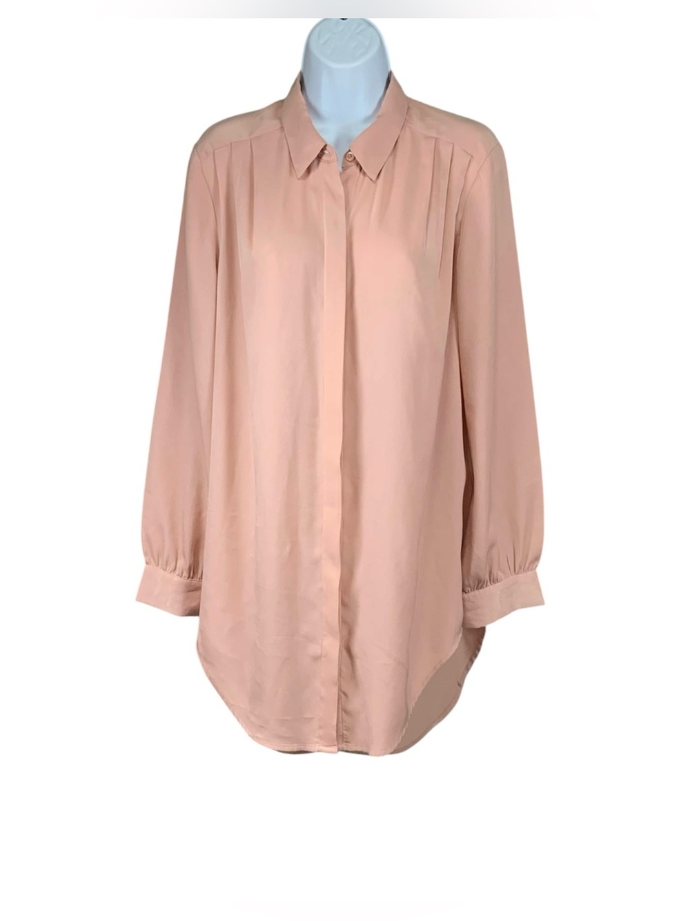 Express Soft Pink Long-Line Blouse